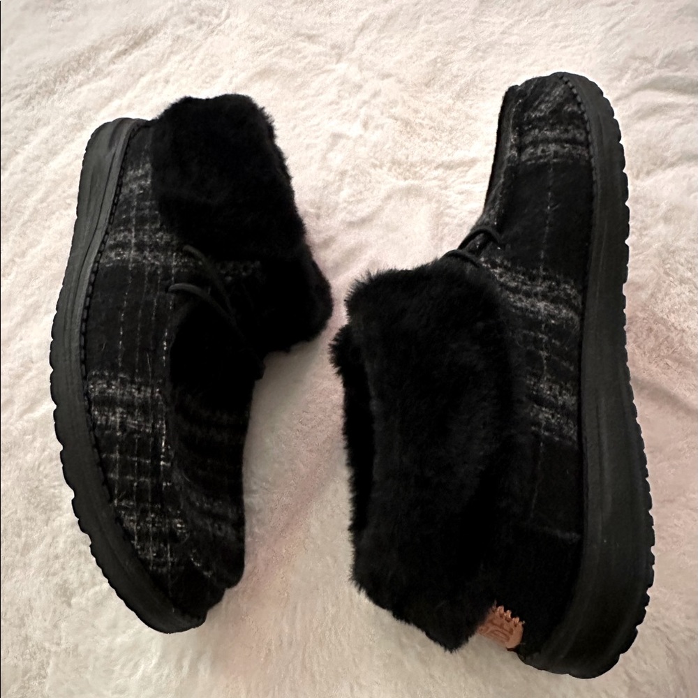 Hey Dude Fur Lined Plaid Bootie